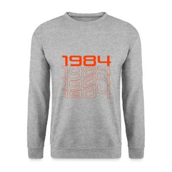 1984 year of birth vintage - Unisex Sweatshirt - salt & pepper - Front - Alina (178cm) & Michal (187cm)