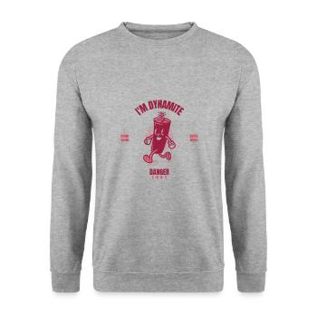 I am Dynamite Dangers Zone BOOM BOOM - Unisex Sweatshirt - salt & pepper - Front - Alina (178cm) & Michal (187cm)