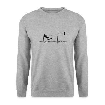 Kite Sailing Kitesurf kiting - Unisex Sweatshirt - salt & pepper - Front - Alina (178cm) & Michal (187cm)