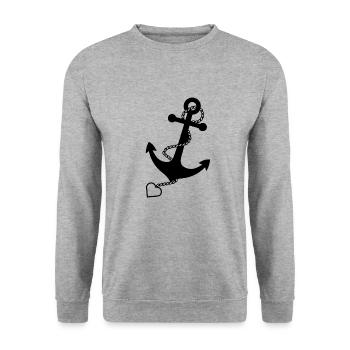 Anchor Maritime Sea Sailing - Unisex Sweatshirt - salt & pepper - Front - Alina (178cm) & Michal (187cm)