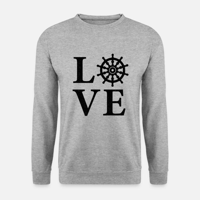 Maritime Meer Segeln - Unisex Pullover - Weißgrau meliert