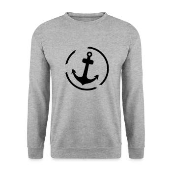 Anchor Maritime Sea Sailing - Unisex Sweatshirt - salt & pepper - Front - Alina (178cm) & Michal (187cm)