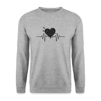 Tricot Tricot Crochet Tricoteur - Sweat-shirt Unisexe - gris chiné - Devant - Alina (178cm) & Michal (187cm)