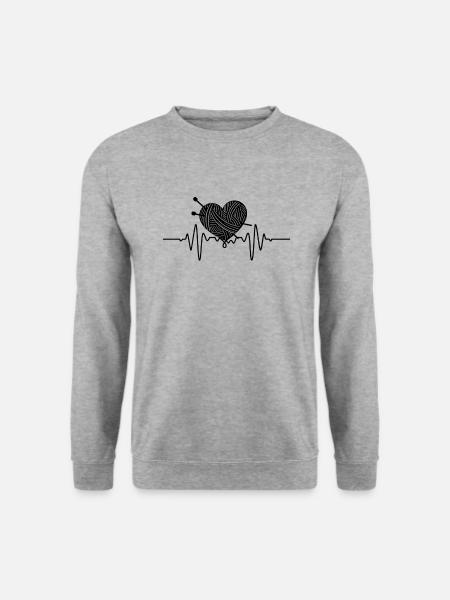 Tricot Tricot Crochet Tricoteur - Sweat-shirt Unisexe - gris chiné