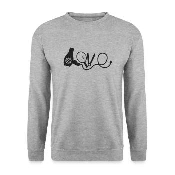 Frisør Frisør - Unisex sweater - hvidgrå meleret - Foran - Alina (178cm) & Michal (187cm)