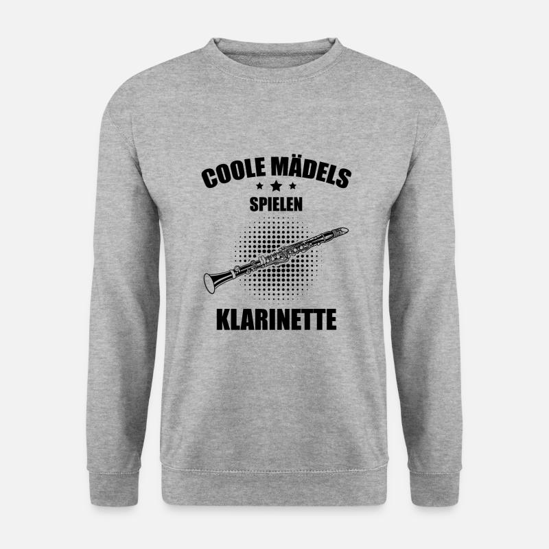 Klarinette Klarinettenspieler Klarinettist - Unisex Pullover - Weißgrau meliert