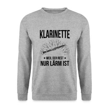 Klarinette Klarinettenspieler Klarinettist - Unisex Pullover - Weißgrau meliert - Vorne - Alina (178cm) & Michal (187cm)
