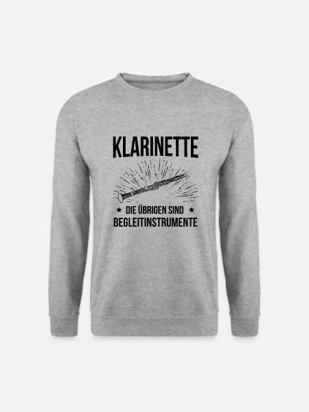Klarinette Klarinettenspieler Klarinettist - Unisex Pullover - Weißgrau meliert