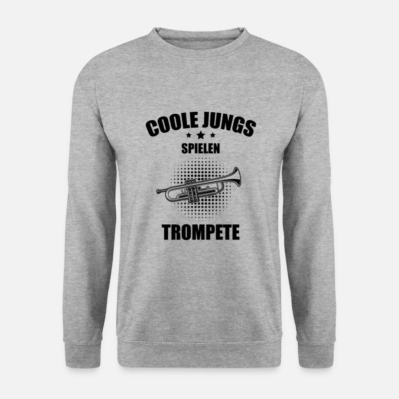 Trompete Trompetenspieler Trompeter - Unisex Pullover - Weißgrau meliert