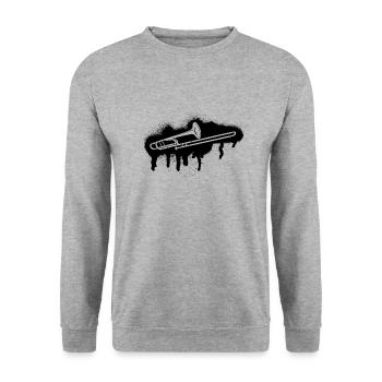 Trombone Joueur de trombone Tromboniste - Sweat-shirt Unisexe - gris chiné - Devant - Alina (178cm) & Michal (187cm)