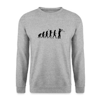 Trombone Joueur de trombone Tromboniste - Sweat-shirt Unisexe - gris chiné - Devant - Alina (178cm) & Michal (187cm)
