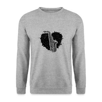 Saxophone Saxophoniste Saxophoniste - Sweat-shirt Unisexe - gris chiné - Devant - Alina (178cm) & Michal (187cm)