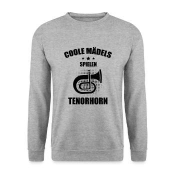 Tenorhorn Tenorhornspieler Tenorhornist - Unisex Pullover - Weißgrau meliert - Vorne - Alina (178cm) & Michal (187cm)