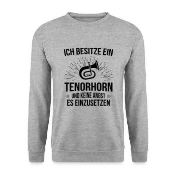 Tenorhorn Tenorhornspieler Tenorhornist - Unisex Pullover - Weißgrau meliert - Vorne - Alina (178cm) & Michal (187cm)