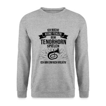 Tenorhorn Tenorhornspieler Tenorhornist - Unisex Pullover - Weißgrau meliert - Vorne - Alina (178cm) & Michal (187cm)