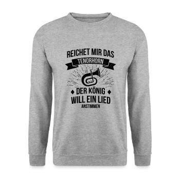 Tenorhorn Tenorhornspieler Tenorhornist - Unisex Pullover - Weißgrau meliert - Vorne - Alina (178cm) & Michal (187cm)