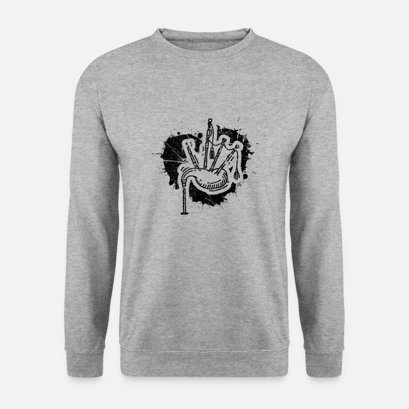 Dudelsack Dudelsackspieler Sackpfeife - Unisex Pullover - Weißgrau meliert