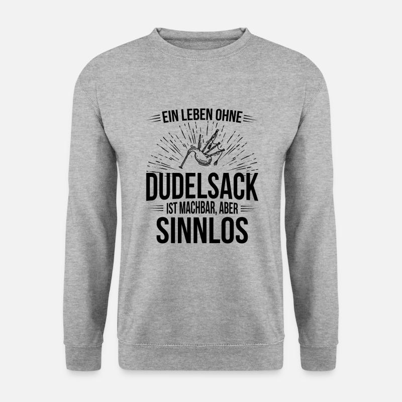 Dudelsack Dudelsackspieler Sackpfeife - Unisex Pullover - Weißgrau meliert