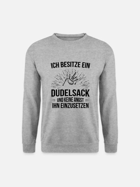 Dudelsack Dudelsackspieler Sackpfeife - Unisex Pullover - Weißgrau meliert