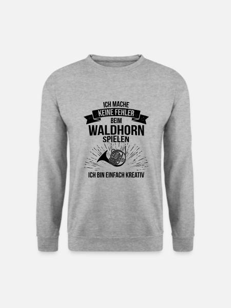 Waldhorn Waldhornspieler Waldhornist - Unisex Pullover - Weißgrau meliert