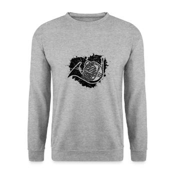 Français corniste Français corniste Français corniste - Sweat-shirt Unisexe - gris chiné - Devant - Alina (178cm) & Michal (187cm)