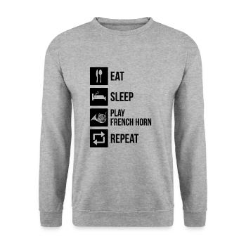 Français corniste Français corniste Français corniste - Sweat-shirt Unisexe - gris chiné - Devant - Alina (178cm) & Michal (187cm)