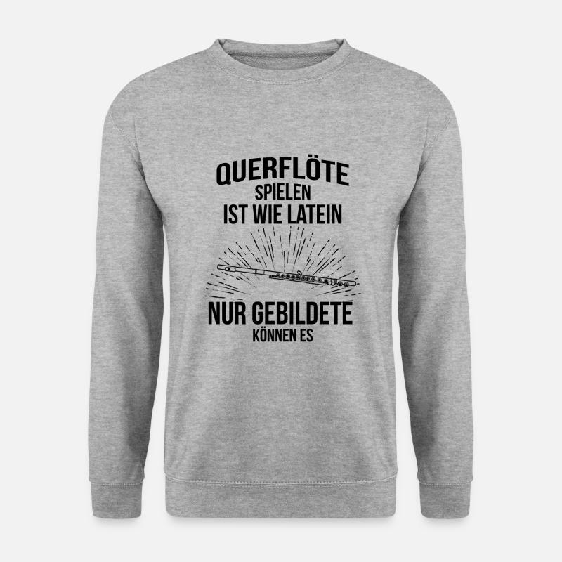 Querflöte Querflötenspieler Querflötist - Unisex Pullover - Weißgrau meliert