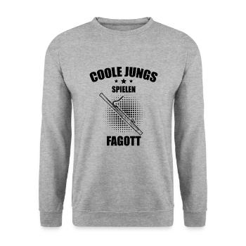 Fagott Fagottspieler Fagottist - Unisex Pullover - Weißgrau meliert - Vorne - Alina (178cm) & Michal (187cm)