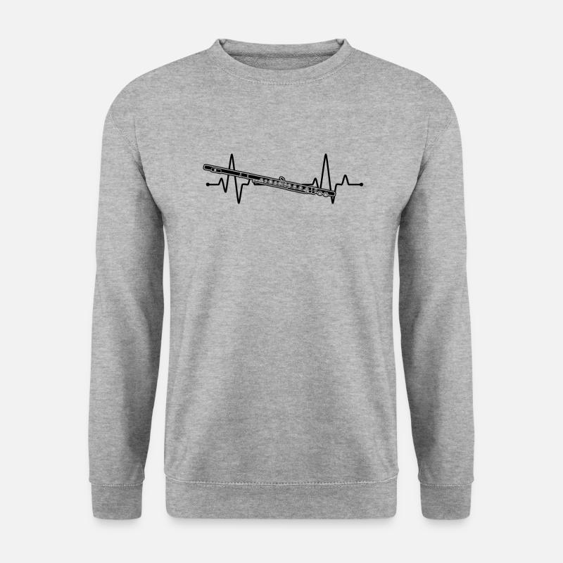 Querflöte Querflötenspieler Querflötist - Unisex Pullover - Weißgrau meliert