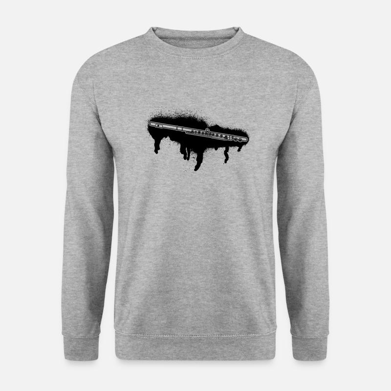 Querflöte Querflötenspieler Querflötist - Unisex Pullover - Weißgrau meliert