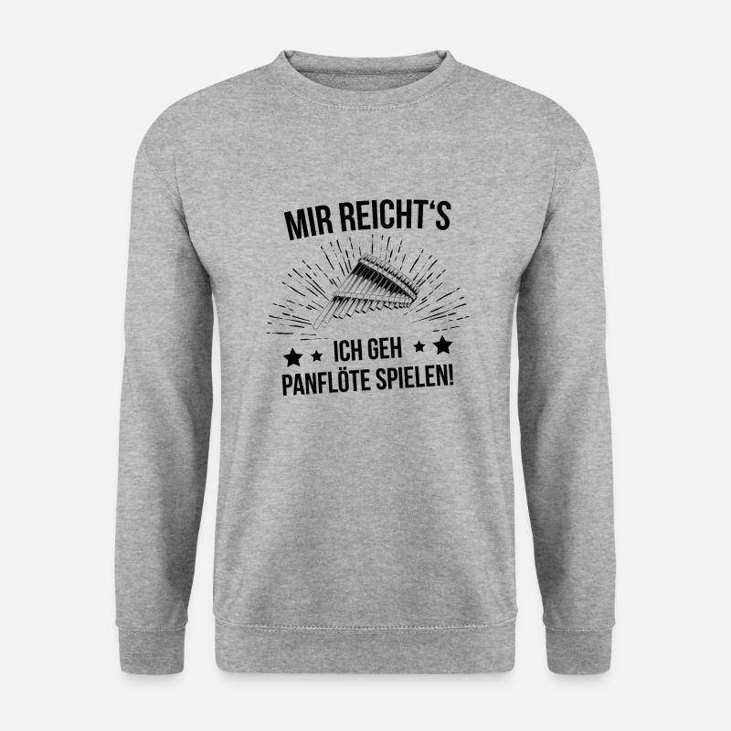Panflöte Panflötenspieler Panflötist - Unisex Pullover - Weißgrau meliert
