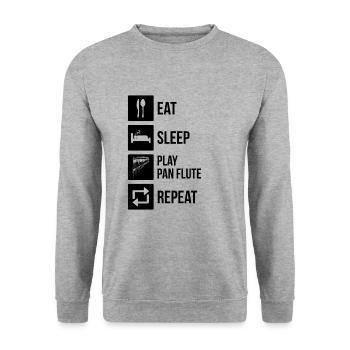 Panflute Panflute player Panflutist - Unisex Sweatshirt - salt & pepper - Front - Alina (178cm) & Michal (187cm)