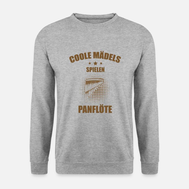 Panflöte Panflötenspieler Panflötist - Unisex Pullover - Weißgrau meliert