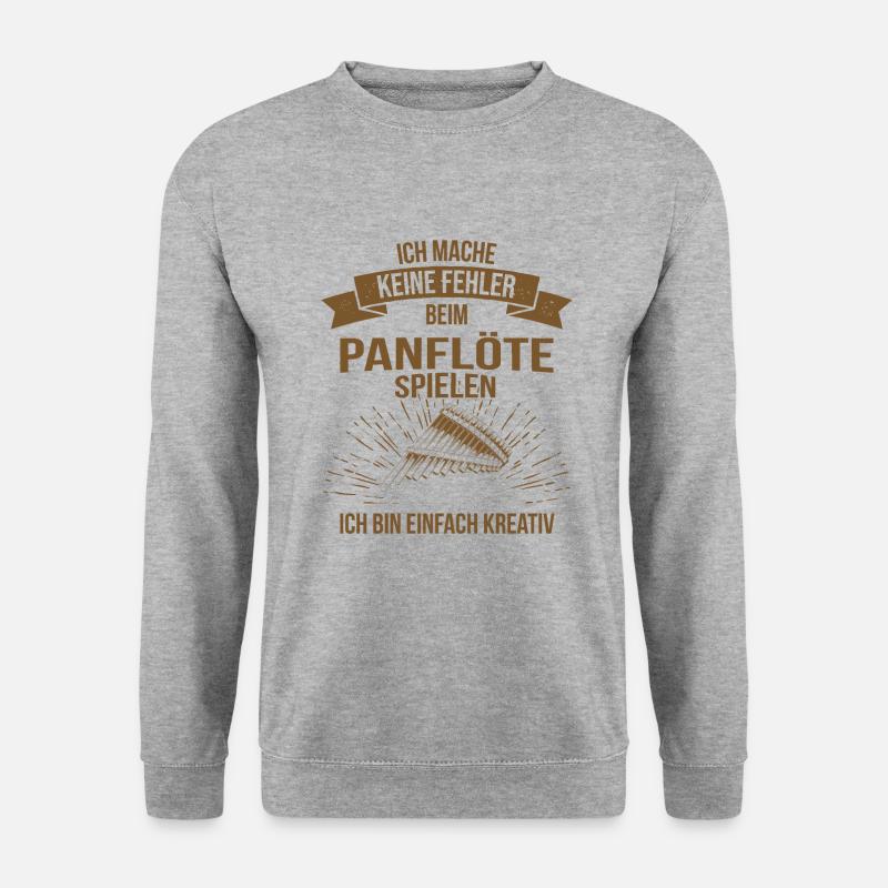 Panflöte Panflötenspieler Panflötist - Unisex Pullover - Weißgrau meliert