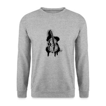 Double bass Double bass player Double bass player - Unisex Sweatshirt - salt & pepper - Front - Alina (178cm) & Michal (187cm)