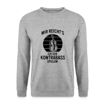 Kontrabass Kontrabassspieler Kontrabassist - Unisex Pullover - Weißgrau meliert - Vorne - Alina (178cm) & Michal (187cm)