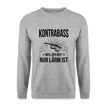 Kontrabass Kontrabassspieler Kontrabassist - Unisex Pullover - Weißgrau meliert - Vorne - Alina (178cm) & Michal (187cm)