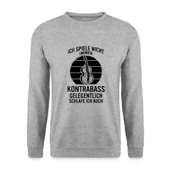 Kontrabass Kontrabassspieler Kontrabassist - Unisex Pullover - Weißgrau meliert - Vorne - Alina (178cm) & Michal (187cm)