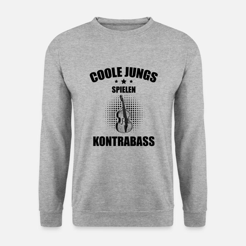 Kontrabass Kontrabassspieler Kontrabassist - Unisex Pullover - Weißgrau meliert