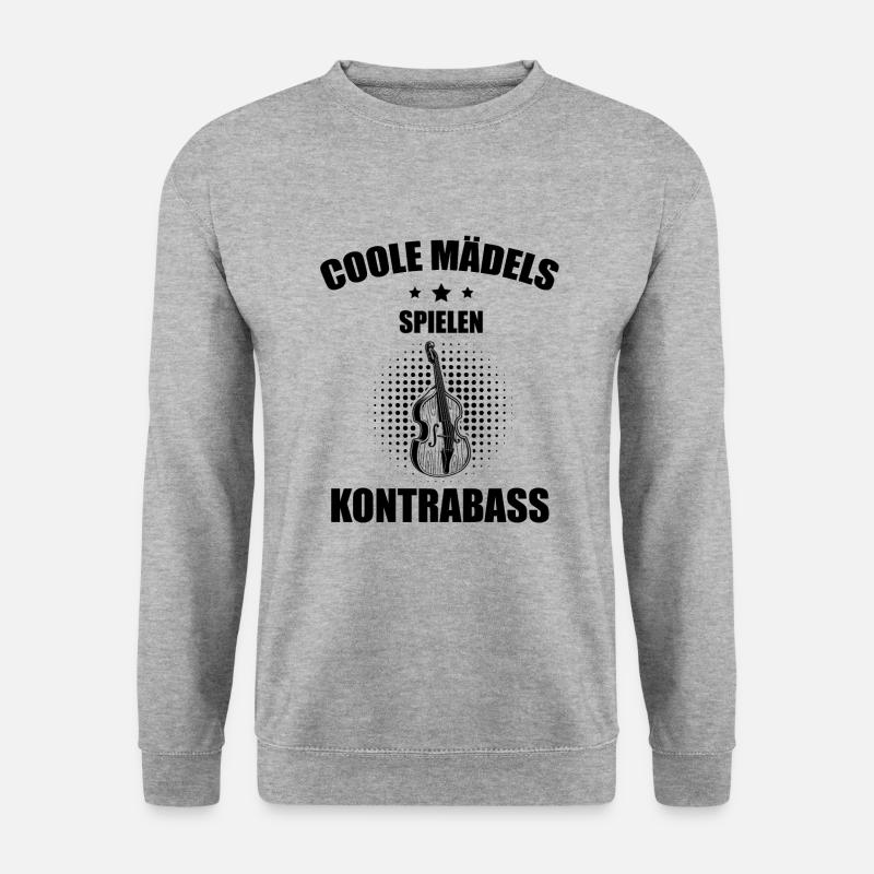 Kontrabass Kontrabassspieler Kontrabassist - Unisex Pullover - Weißgrau meliert
