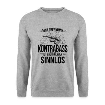 Kontrabass Kontrabassspieler Kontrabassist - Unisex Pullover - Weißgrau meliert - Vorne - Alina (178cm) & Michal (187cm)