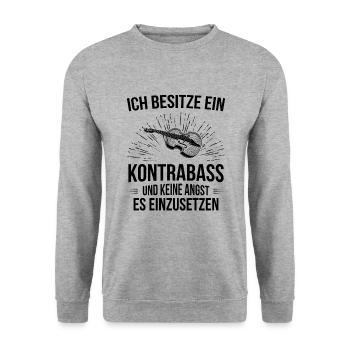 Kontrabass Kontrabassspieler Kontrabassist - Unisex Pullover - Weißgrau meliert - Vorne - Alina (178cm) & Michal (187cm)