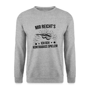 Kontrabass Kontrabassspieler Kontrabassist - Unisex Pullover - Weißgrau meliert - Vorne - Alina (178cm) & Michal (187cm)