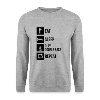 Double bass Double bass player Double bass player - Unisex Sweatshirt - salt & pepper - Front - Alina (178cm) & Michal (187cm)