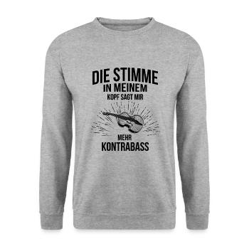Kontrabass Kontrabassspieler Kontrabassist - Unisex Pullover - Weißgrau meliert - Vorne - Alina (178cm) & Michal (187cm)