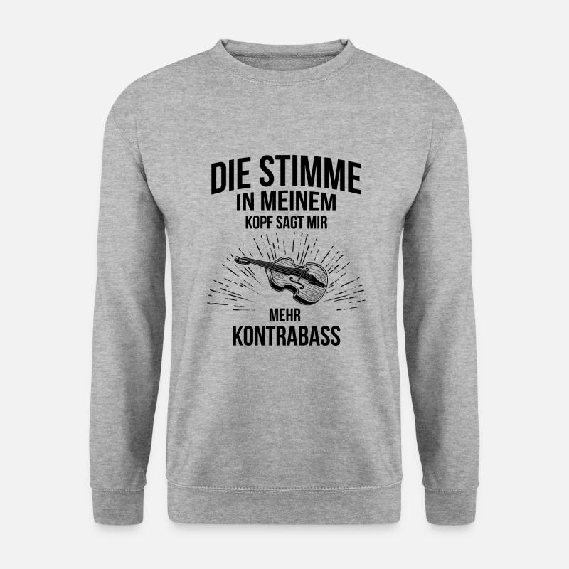 Kontrabass Kontrabassspieler Kontrabassist - Unisex Pullover - Weißgrau meliert