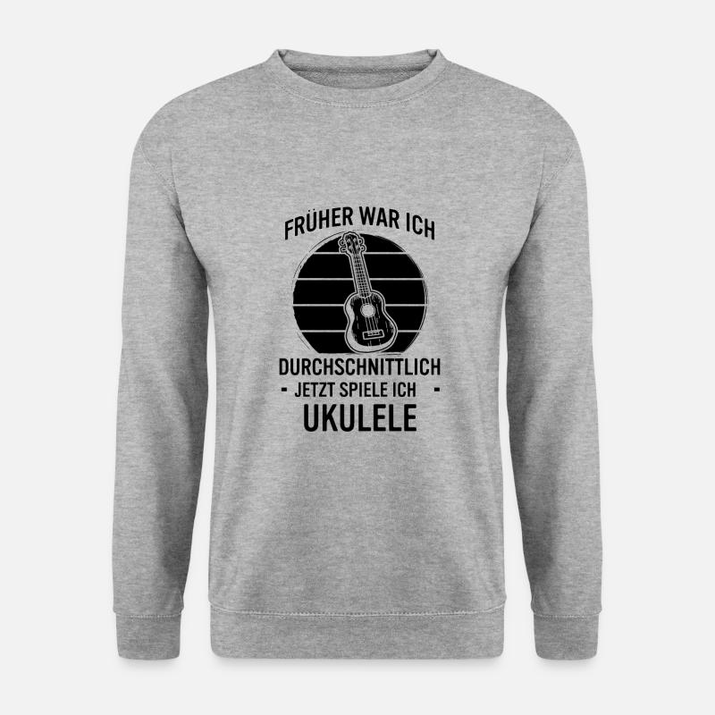 Ukulele Ukulele-Spieler Ukulelist - Unisex Pullover - WeiĂźgrau meliert