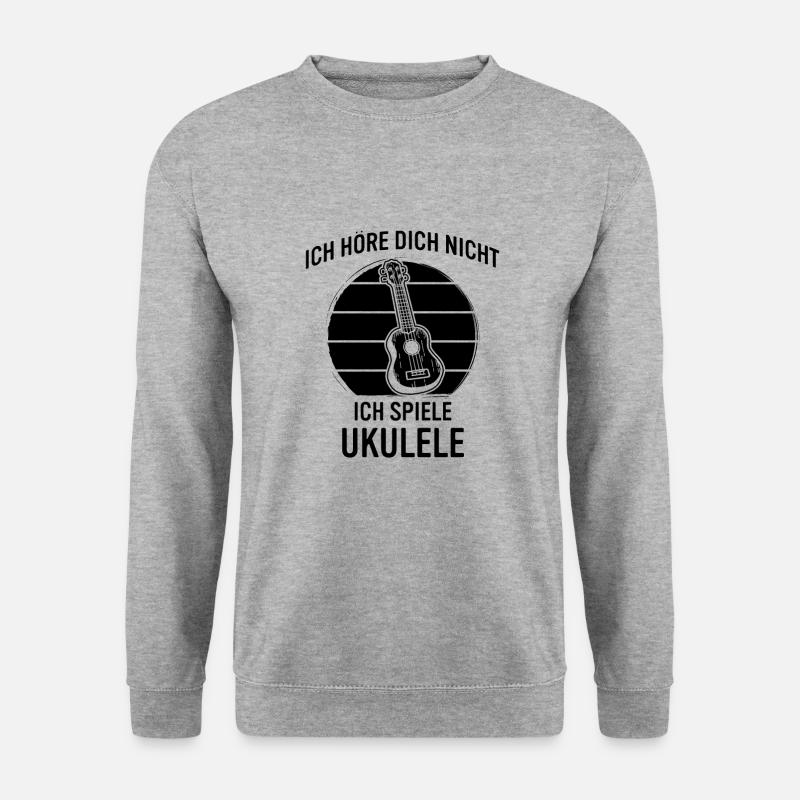 Ukulele Ukulele-Spieler Ukulelist - Unisex Pullover - Weißgrau meliert