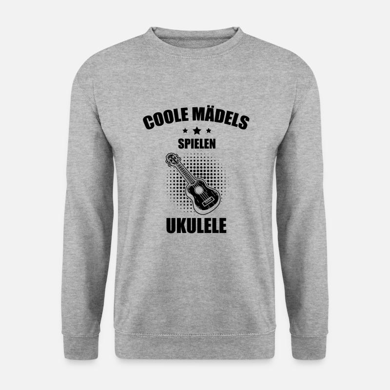 Ukulele Ukulele-Spieler Ukulelist - Unisex Pullover - Weißgrau meliert