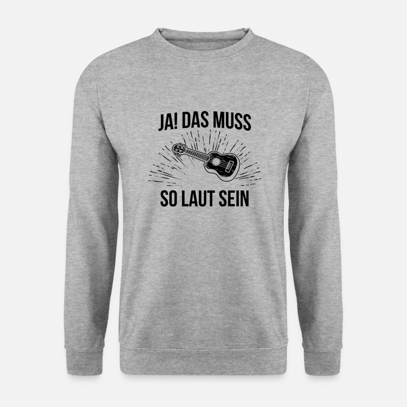Ukulele Ukulele-Spieler Ukulelist - Unisex Pullover - Weißgrau meliert
